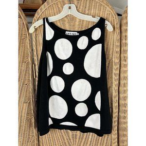 Richard & Co tank sweater large black  With White Polka Dots vintage